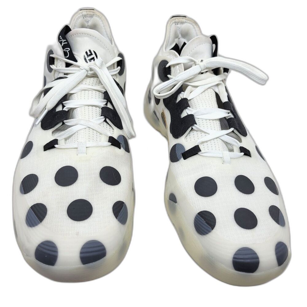 Adidas - James Harden Edition - White and Black Polka Dot Basketball Shoes
